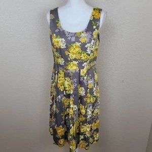 R&K yellow and grey floral sundress, size 6